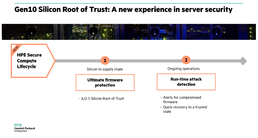 Gen 10 servers from HPE provide additional protection as well.